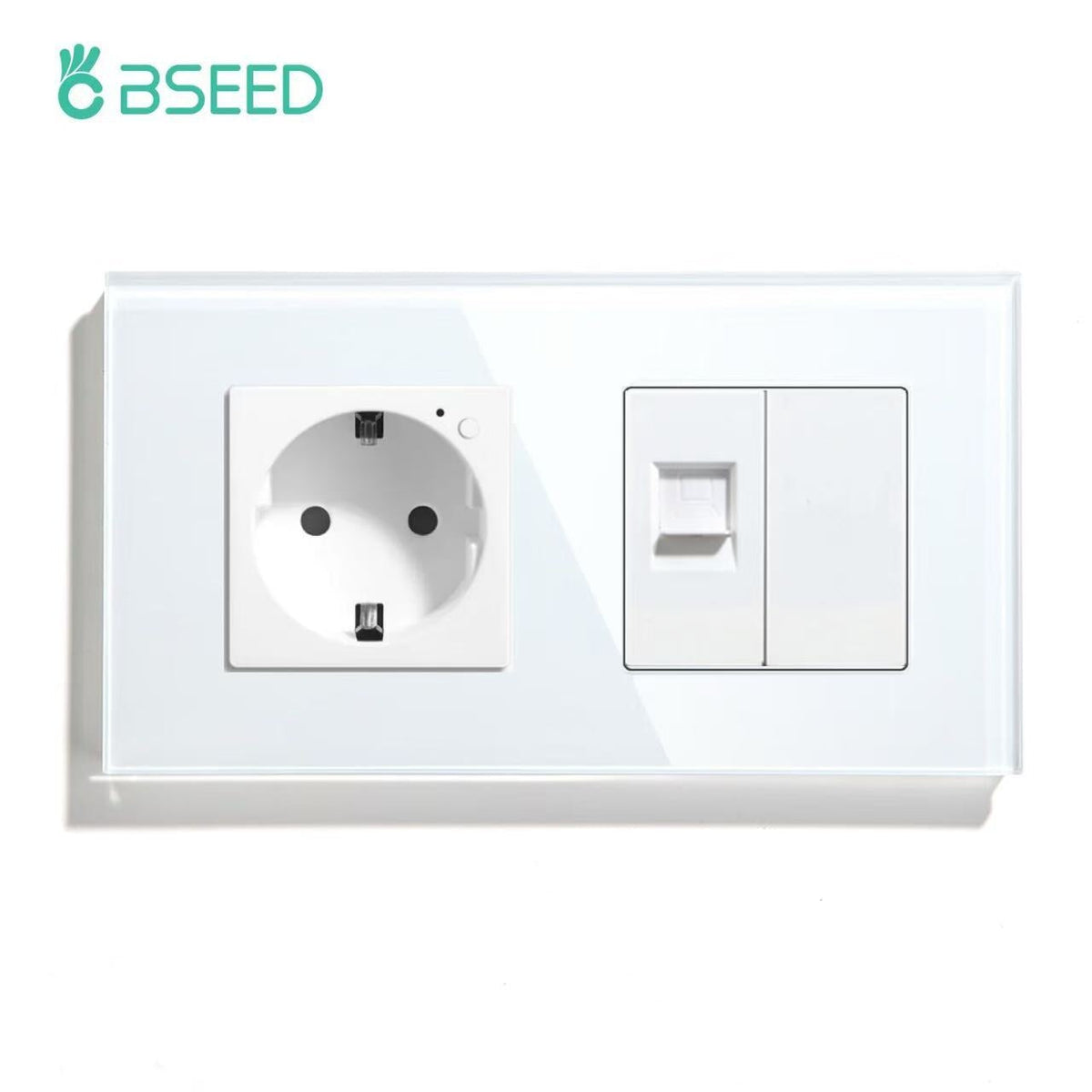 BSEED Product Customization Bseedswitch wifi eu socket with energy monitoring with cat6 socket and blank key