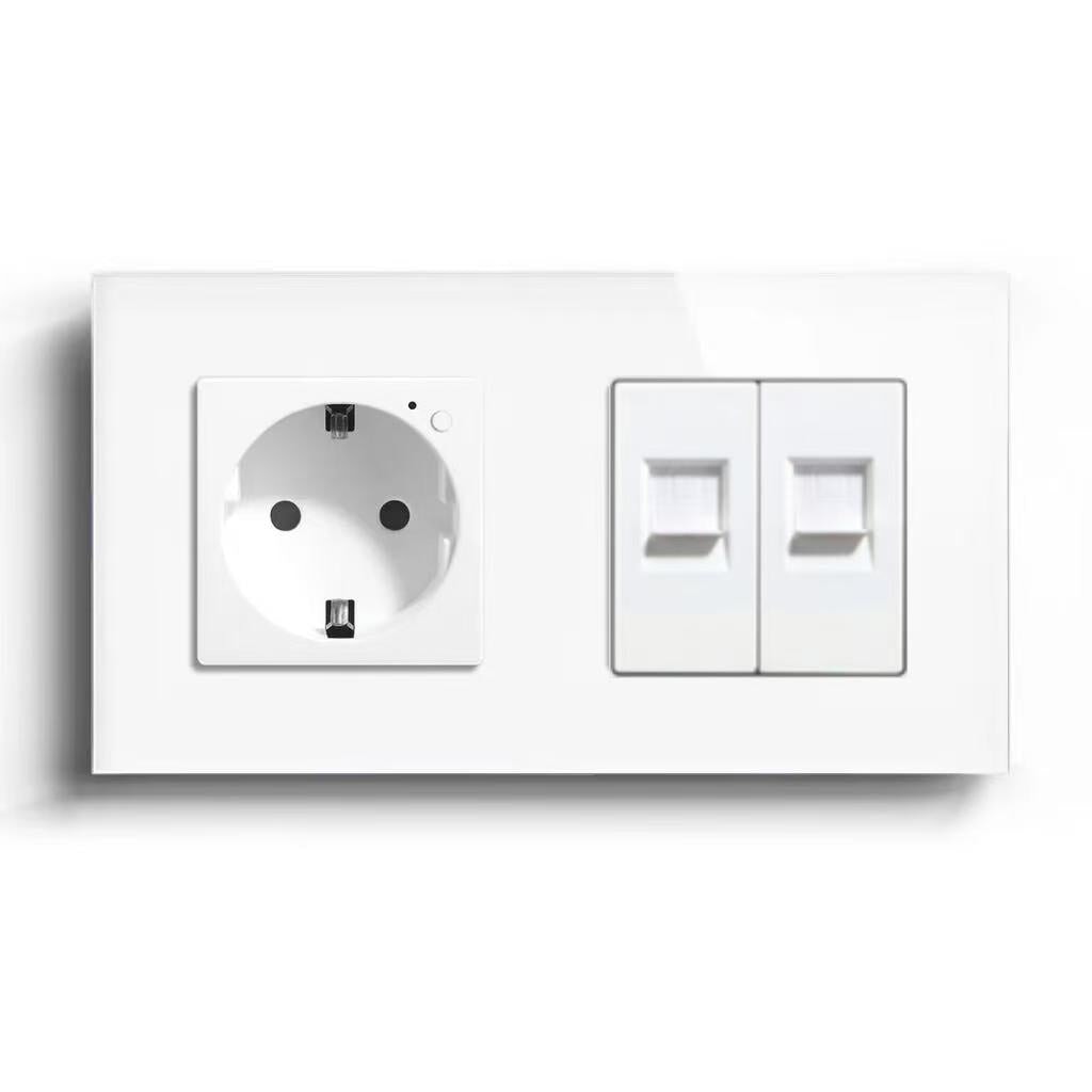 BSEED Product Customization Bseedswitch zigbee eu socket with double cat6 socket