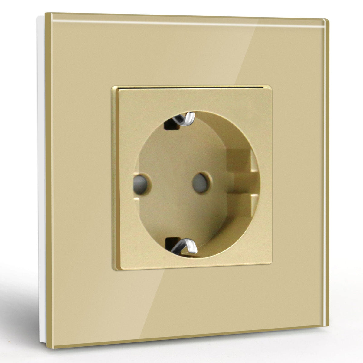 BSEED EU Wall Sockets Power Outlets Glass Panel 16A Power Outlets & Sockets Bseedswitch Gold Single
