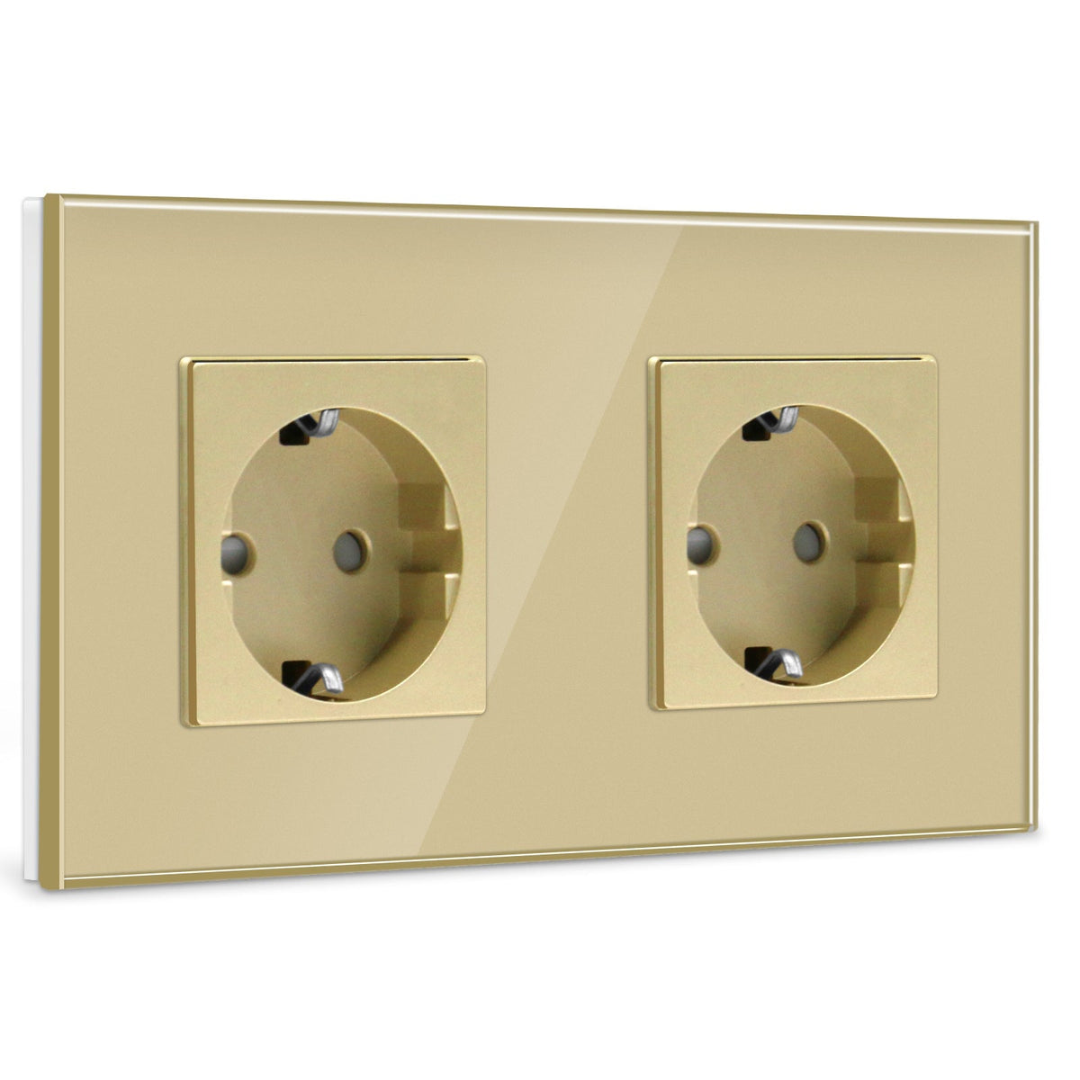 BSEED EU Wall Sockets Power Outlets Glass Panel 16A Power Outlets & Sockets Bseedswitch Gold Double