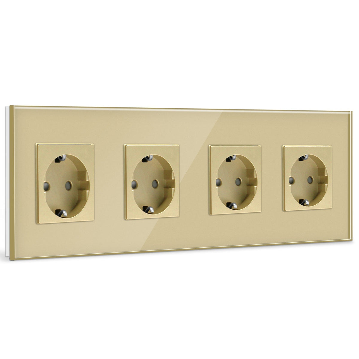 BSEED EU Wall Sockets Power Outlets Glass Panel 16A Power Outlets & Sockets Bseedswitch Gold Quadruple