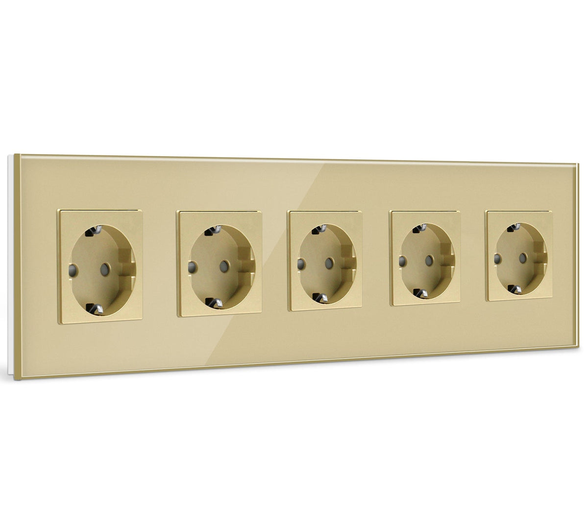 BSEED EU Wall Sockets Power Outlets Glass Panel 16A Power Outlets & Sockets Bseedswitch Gold Quintuple