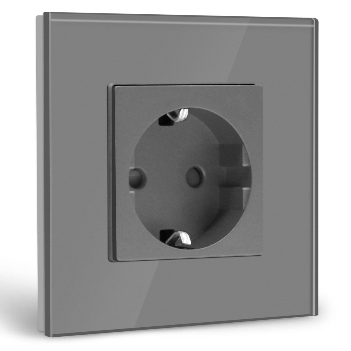 BSEED EU Wall Sockets Power Outlets Glass Panel 16A Power Outlets & Sockets Bseedswitch Grey Single