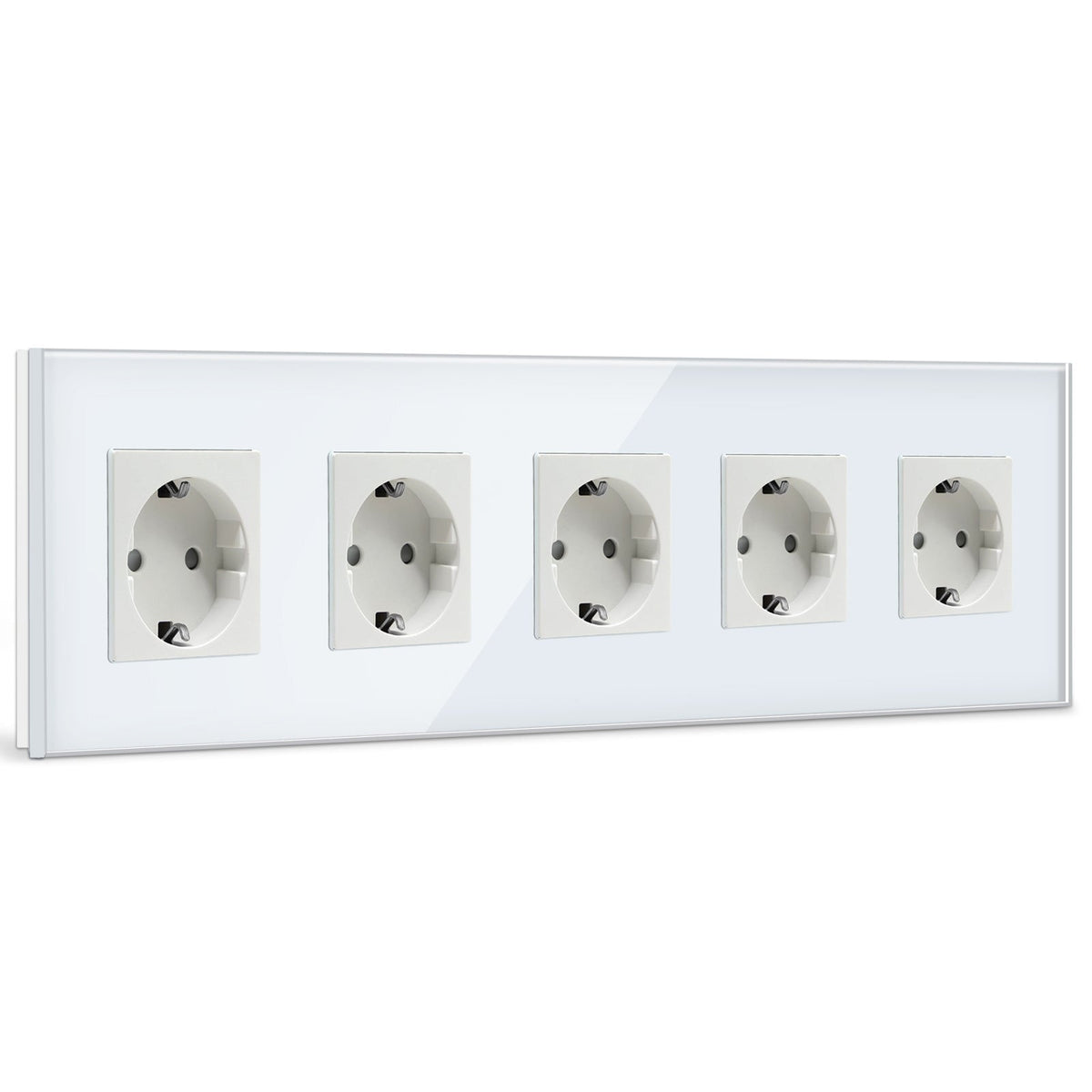 BSEED EU Wall Sockets Power Outlets Glass Panel 16A Power Outlets & Sockets Bseedswitch White Quintuple