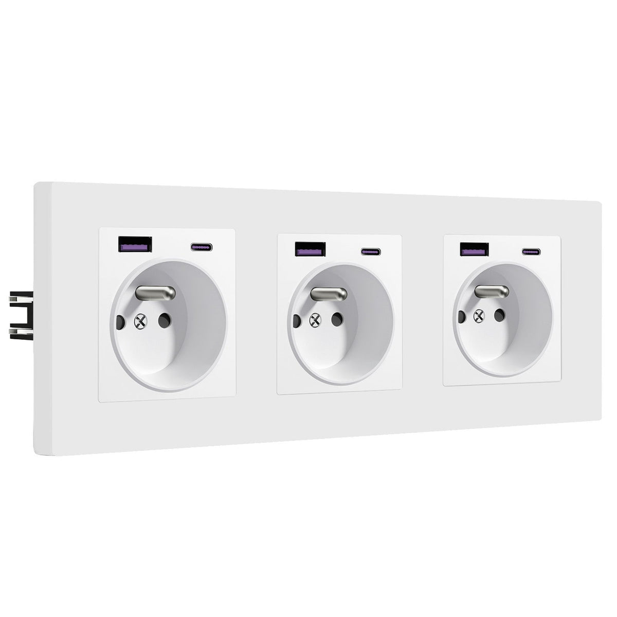 Tomada de Parede Francesa BSEED Heritage Series com 20W USB-C com Garras Tomadas e Tomadas Bseedswitch