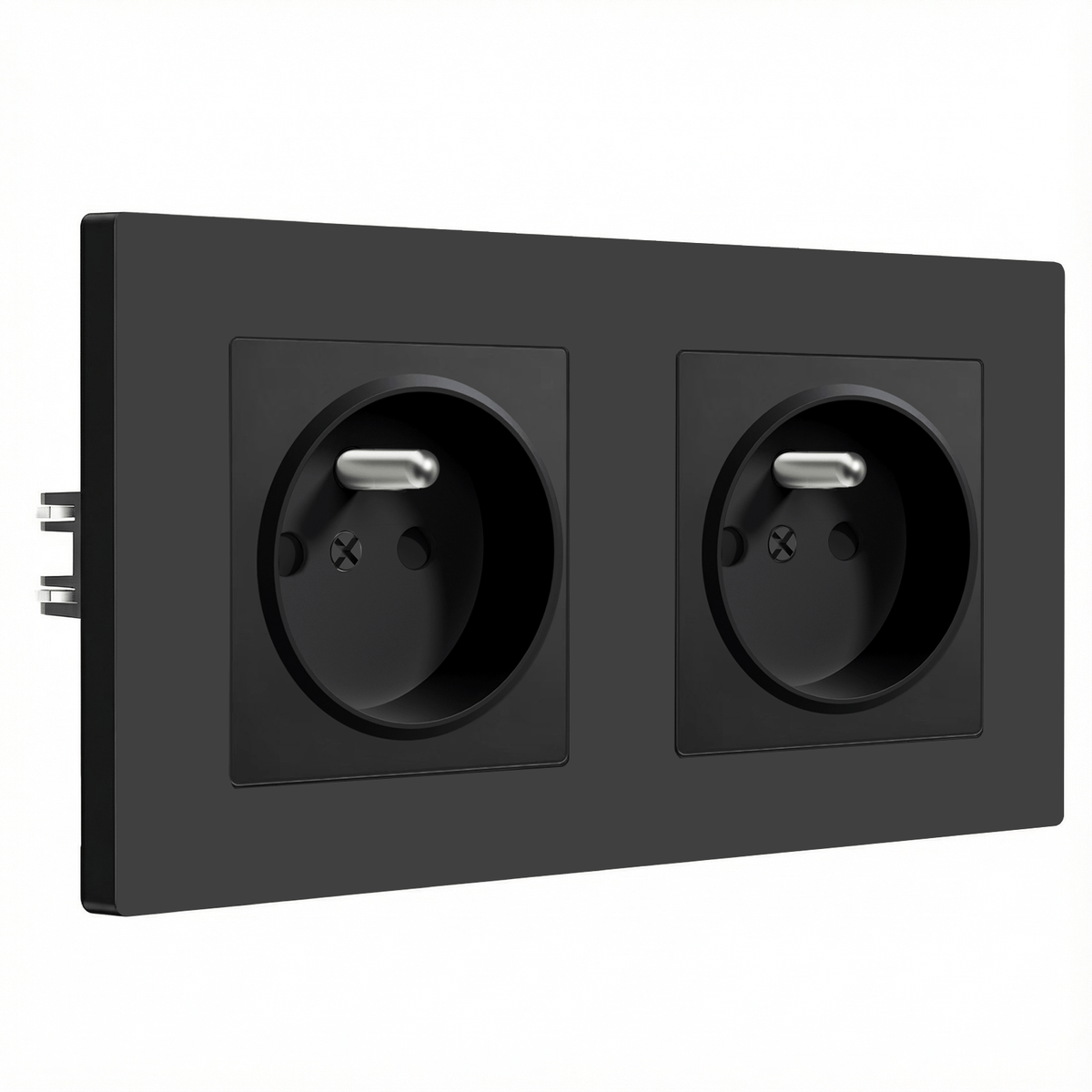 BSEED Heritage Series France Wall Sockets with Claw Technology 16A Power Outlets & Sockets Bseedswitch Black Plastic Double