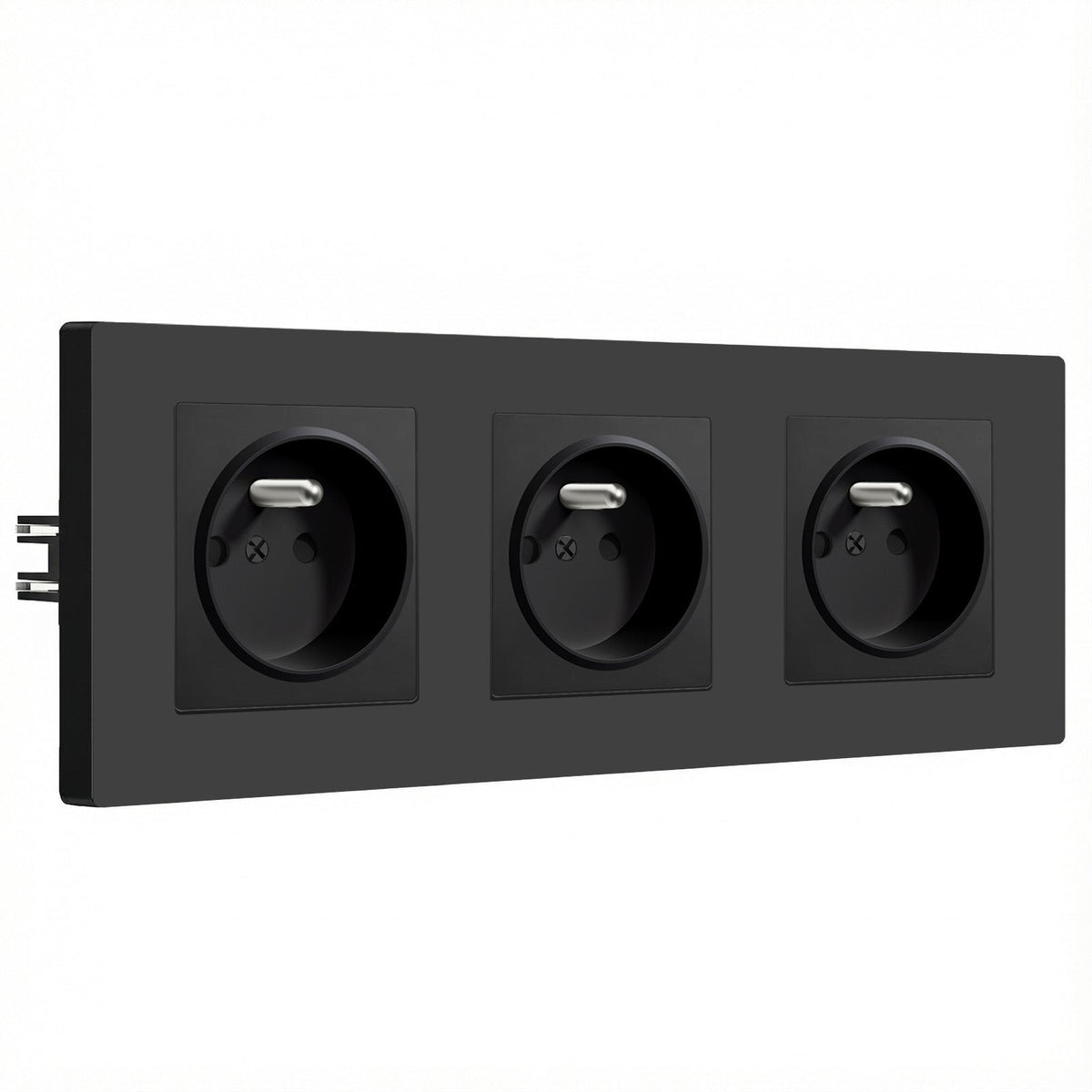 BSEED Heritage Series France Wall Sockets with Claw Technology 16A Power Outlets & Sockets Bseedswitch Black Plastic Triple