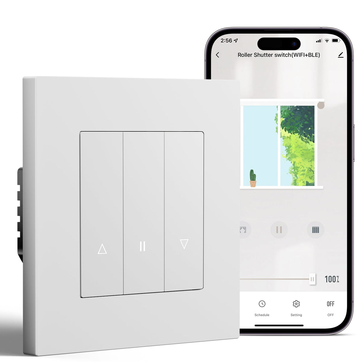 Bseed Echo Smart Wifi Roller Shutter Switch Work with Tuya Alex Google Assistant Blind Switch With Plastics Panel Shutters Bseedswitch White