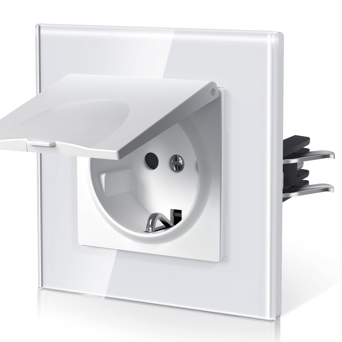 BSEED Heritage Series EU Wall Sockets With Cover Waterproof Electric Socket with Claw Technology 16A Socket Work With Type E Plug Power Outlets & Sockets Bseedswitch White Single