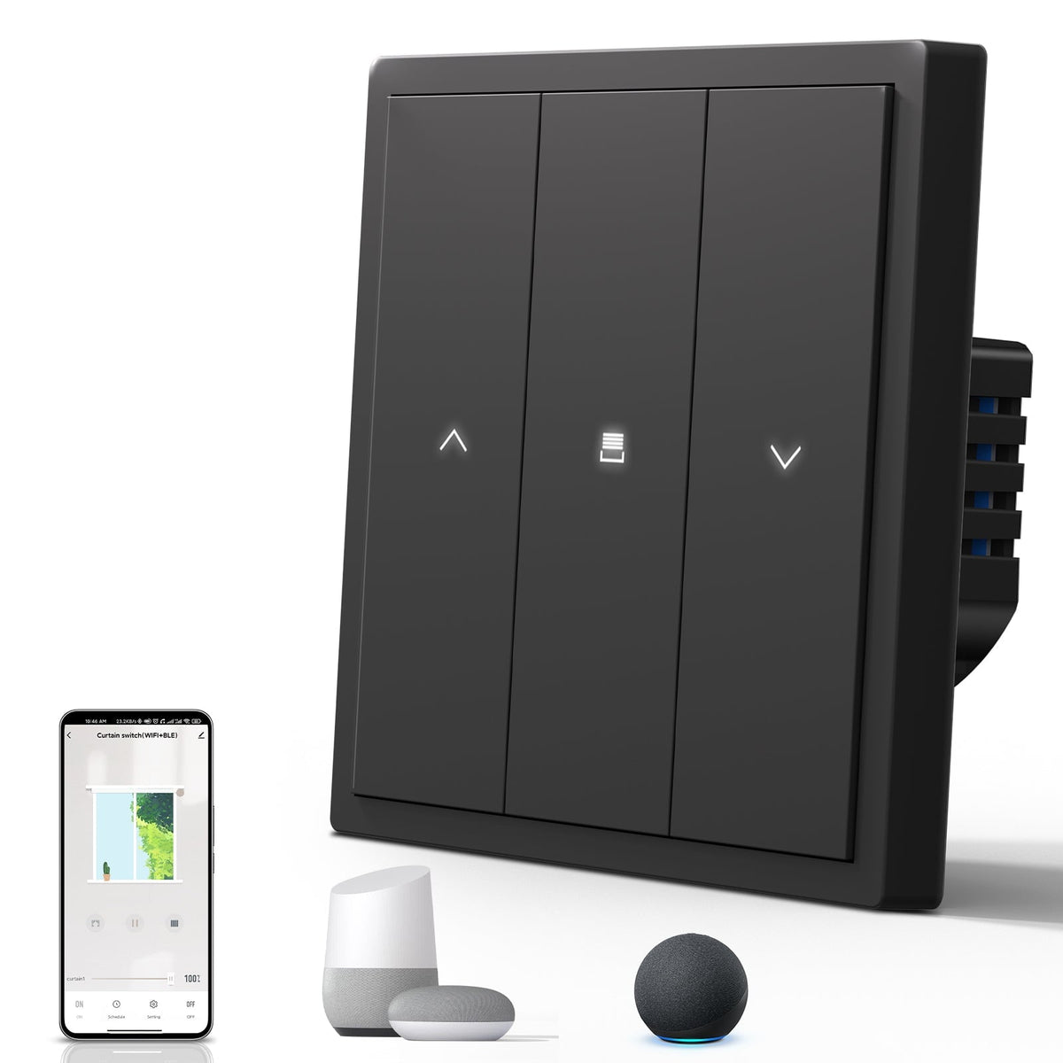 BSEED Scale Smart Zigbee Roller Shutter Blind Switch Control By Tuya Smart Or Life Light Switches Bseedswitch Black 1 PCS/Pack