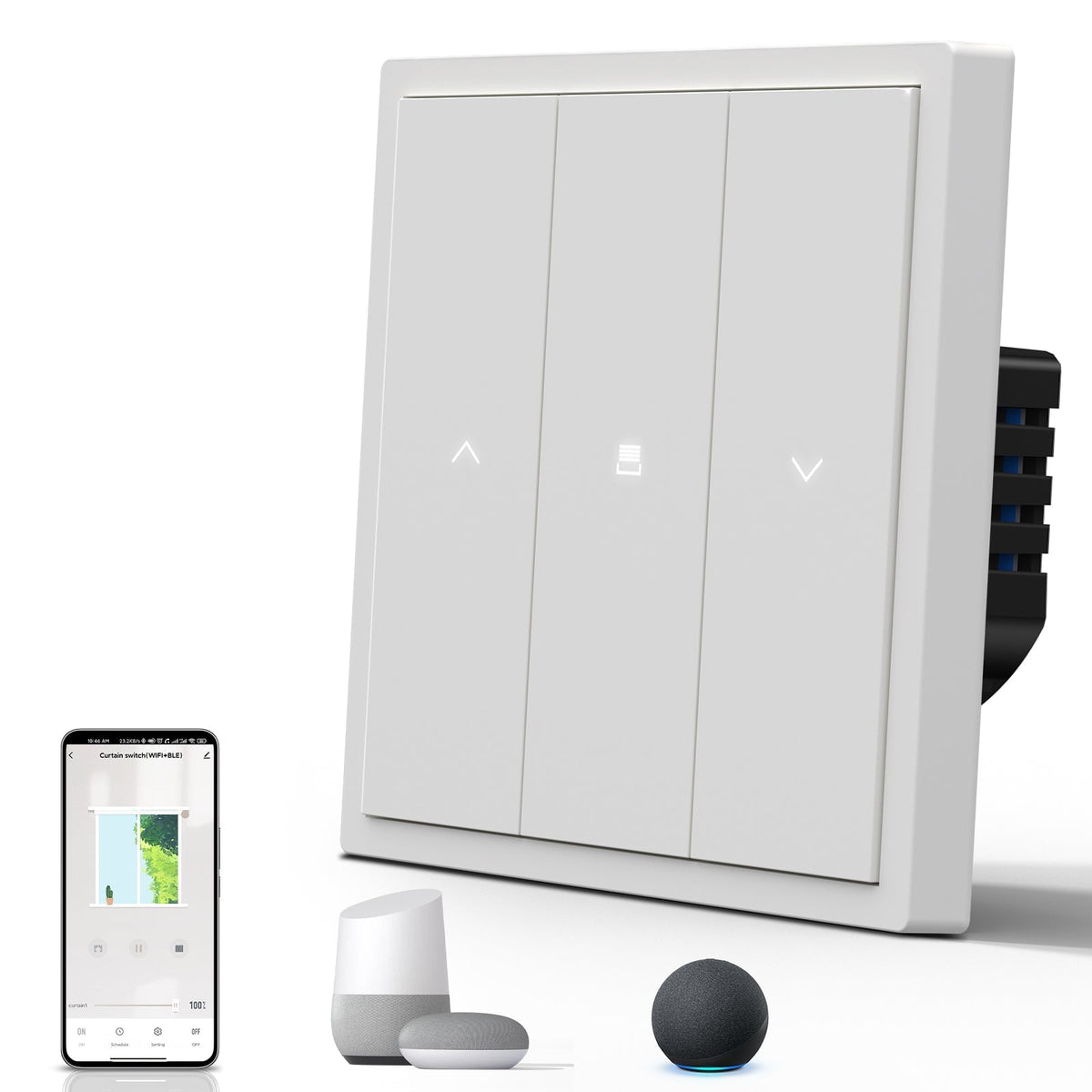 BSEED Scale Smart Zigbee Roller Shutter Blind Switch Control By Tuya Smart Or Life Light Switches Bseedswitch White 1 PCS/Pack