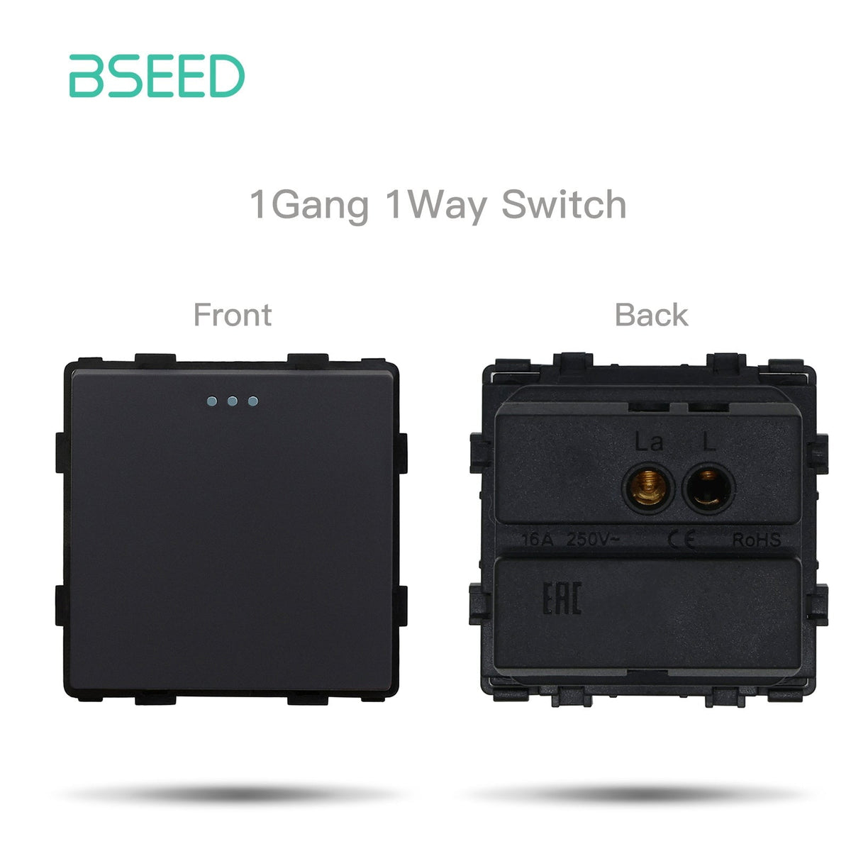 Bseed Crystal Glass Frame Smart Switch Socket Frame USB RJ45 Socket TV Satellite Wall Plug Function Parts DIY Free Combination Black Color Power Outlets & Sockets Bseedswitch Mechanical 1 Gang 1 Way