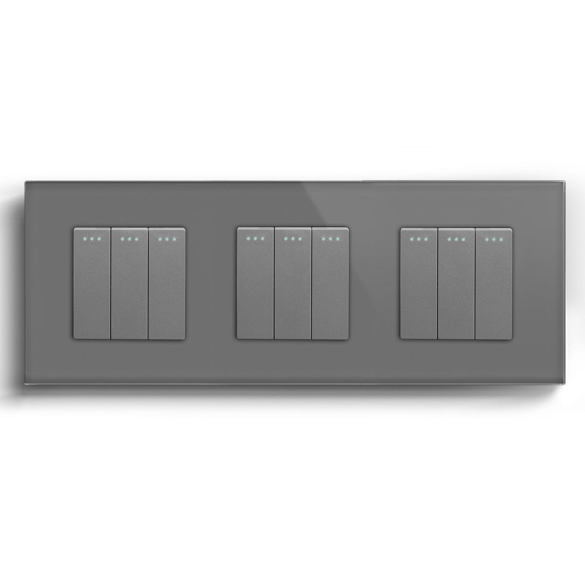 Bseed Mechanical Button Light Switch 1way Switch 228mm Light Switches Bseedswitch Grey 1Gang+1Gang+3Gang