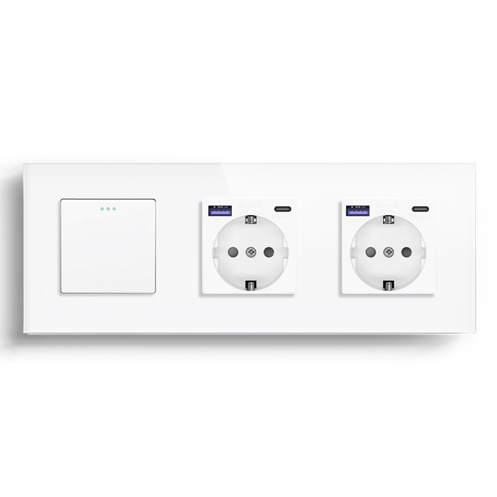 BSEED Light Switch With Normal Eu Socket With fast charge USB-c Power Outlets & Sockets Bseedswitch