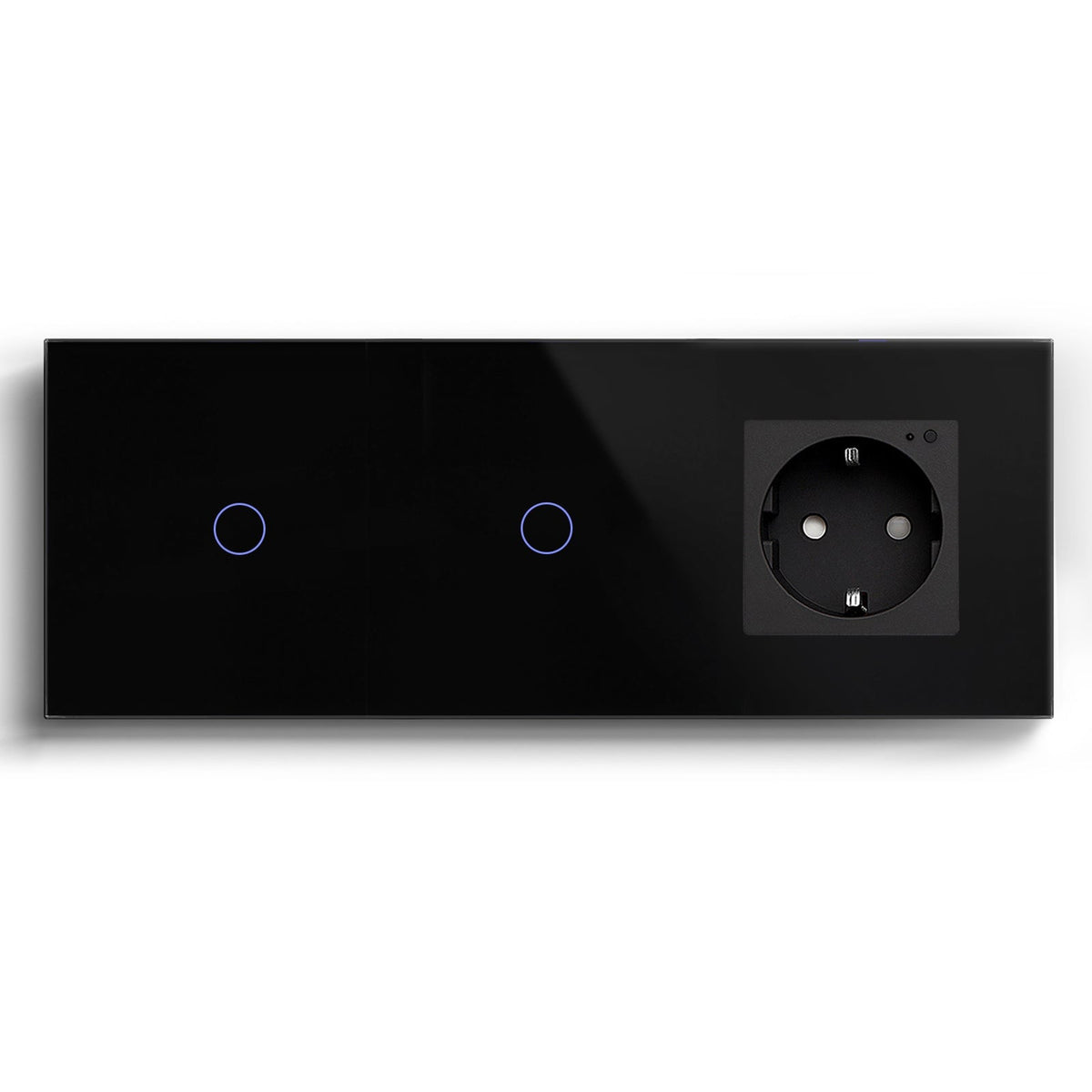 Bseed WiFi Light Switches Multi Control With Wifi EU Normal Standard Wall Socket Light Switches Bseedswitch Black 1Gang + 1Gang + Socket