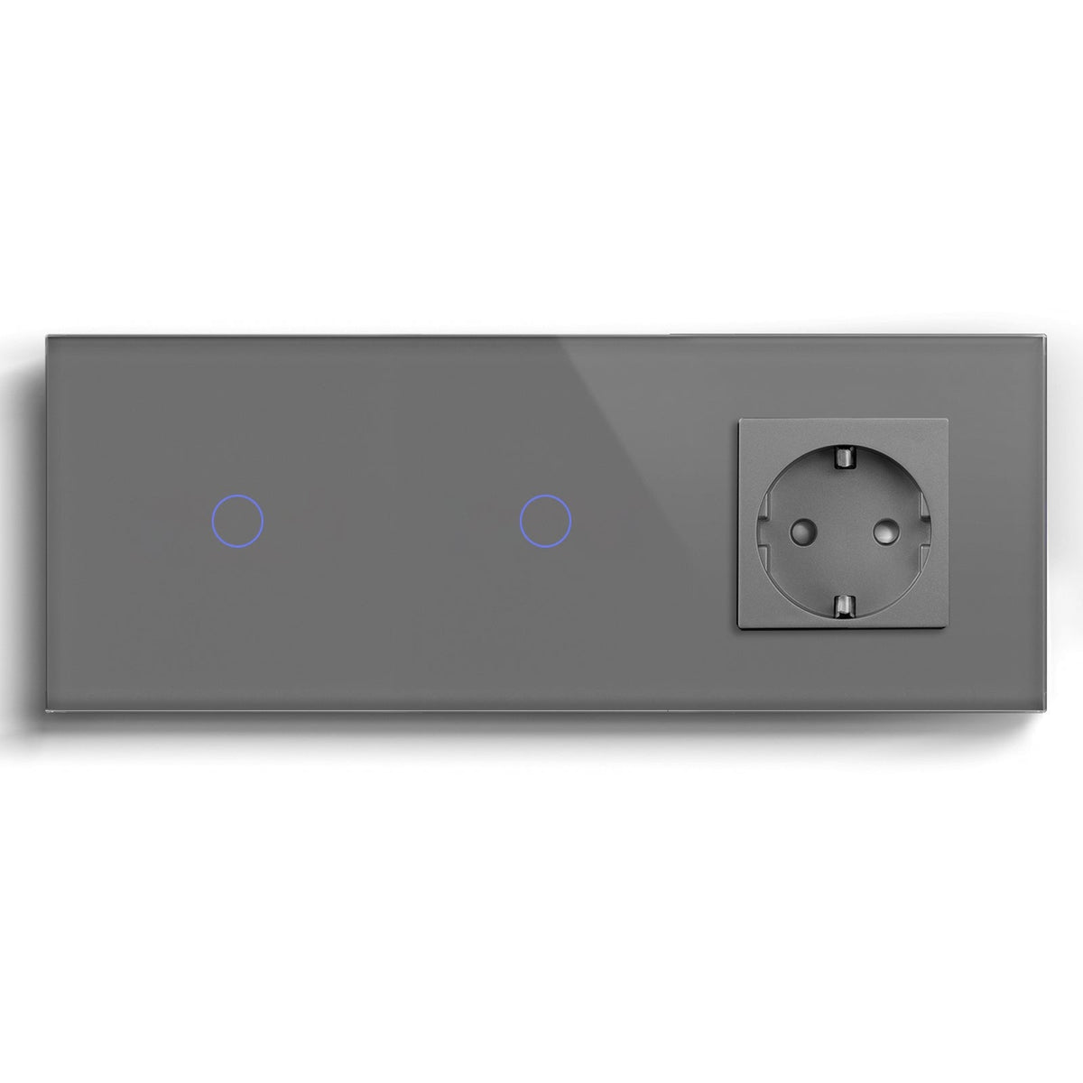 Bseed Double Zigbee Light Switches With EU Standard Not Smart Wall Sockets Light Switches Bseedswitch Grey 1gang+1gang +socket