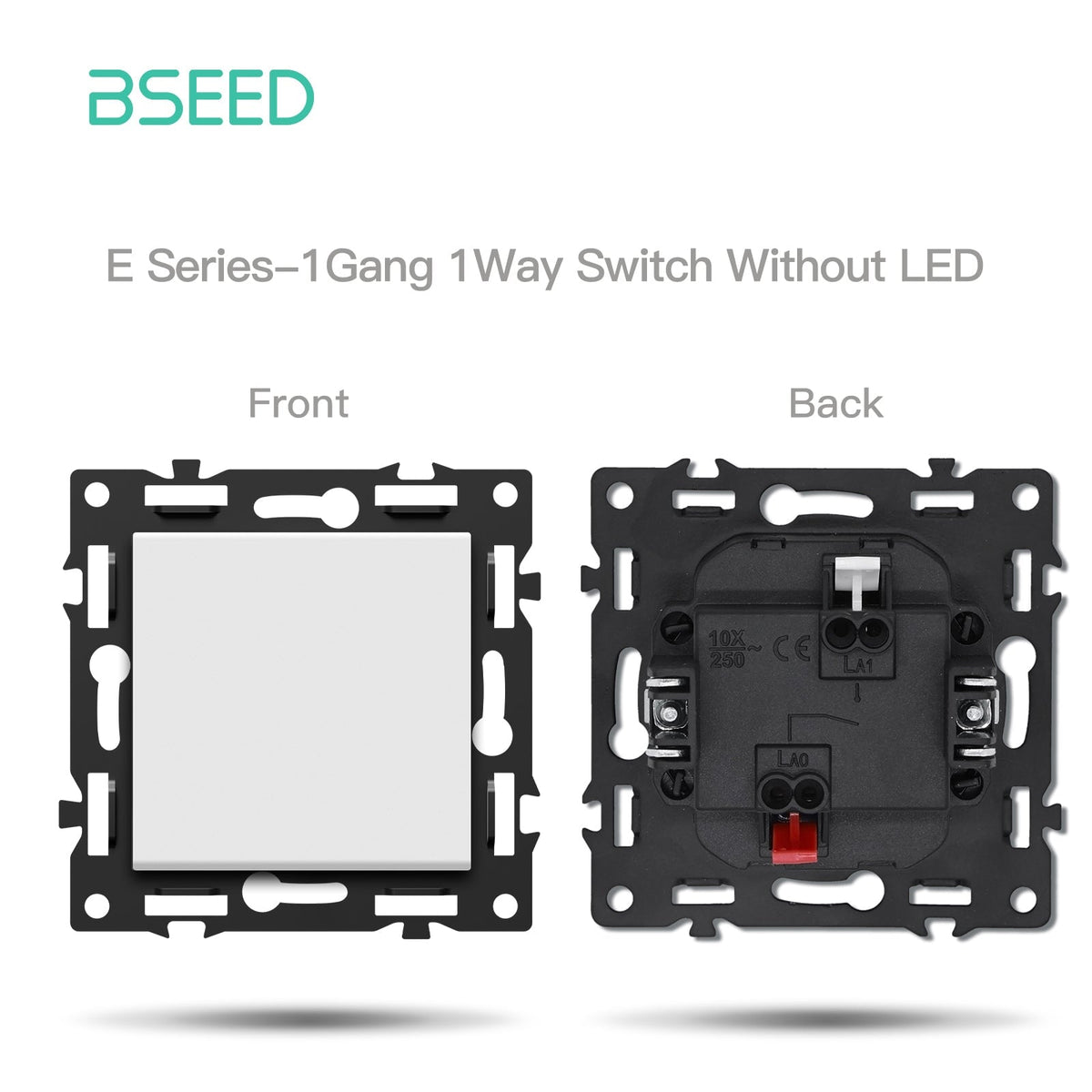 BSEED DIY Part Customized Free Combinations Mechanical Switch Socket Insert White Color Crystal Glass Panel Light Switches Bseedswitch 1 Gang 1 Way Switch Without Neon