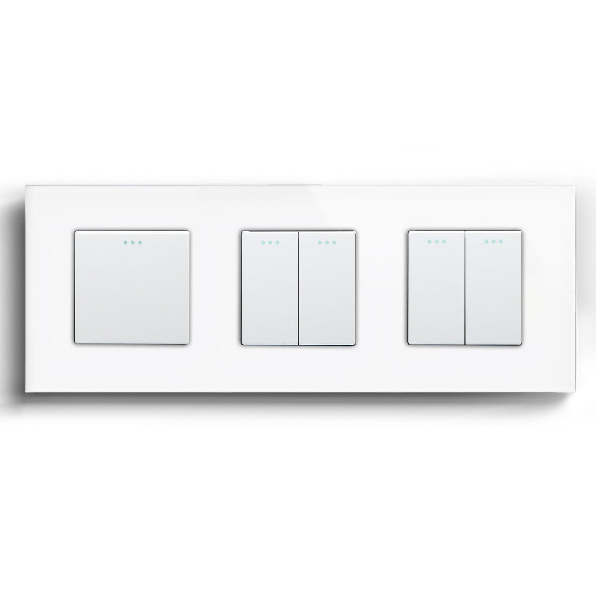 Bseed Mechanical Button Light Switch 1way Switch 228mm Light Switches Bseedswitch White 1Gang+2Gang+2Gang