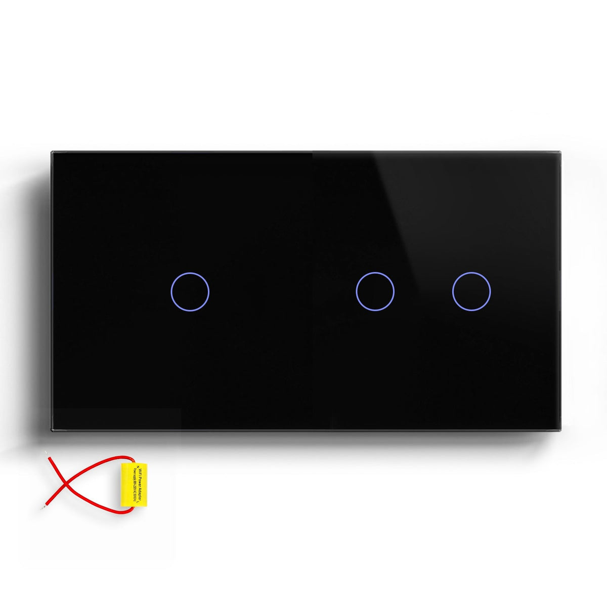 BSEED Single Line Wifi Light Switch Double 1/2/3Gang Smart Switch Wireless Wifi Switch 157mm Light Switches Bseedswitch Black 1Gang+ 2Gang