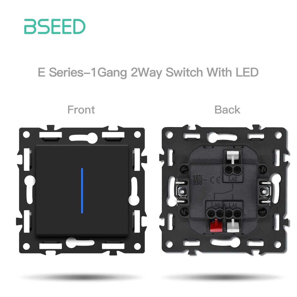 BSEED DIY Part Customized Free Combinations Mechanical Switch Socket Insert Black Color Crystal Glass Panel Light Switches Bseedswitch 1 Gang 2 Way Switch With Neon