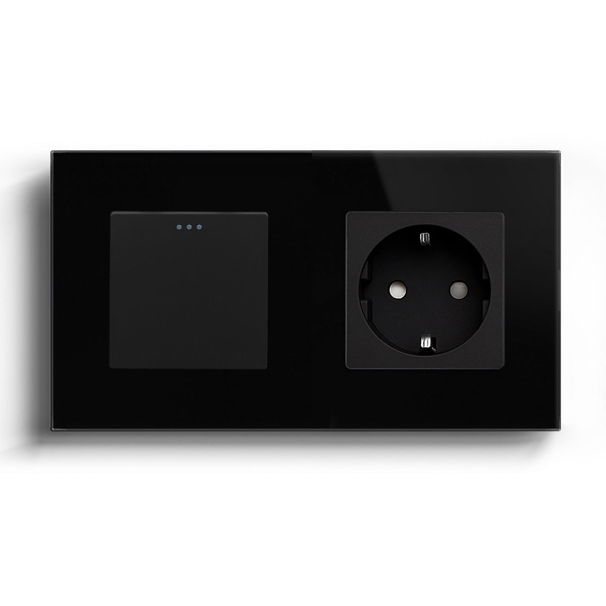 BSEED Mechanical 1/2/3 Gang 1/2Way Touch Light Switch With Normal Eu Socket Power Outlets & Sockets Bseedswitch Black 1Gang 2Way