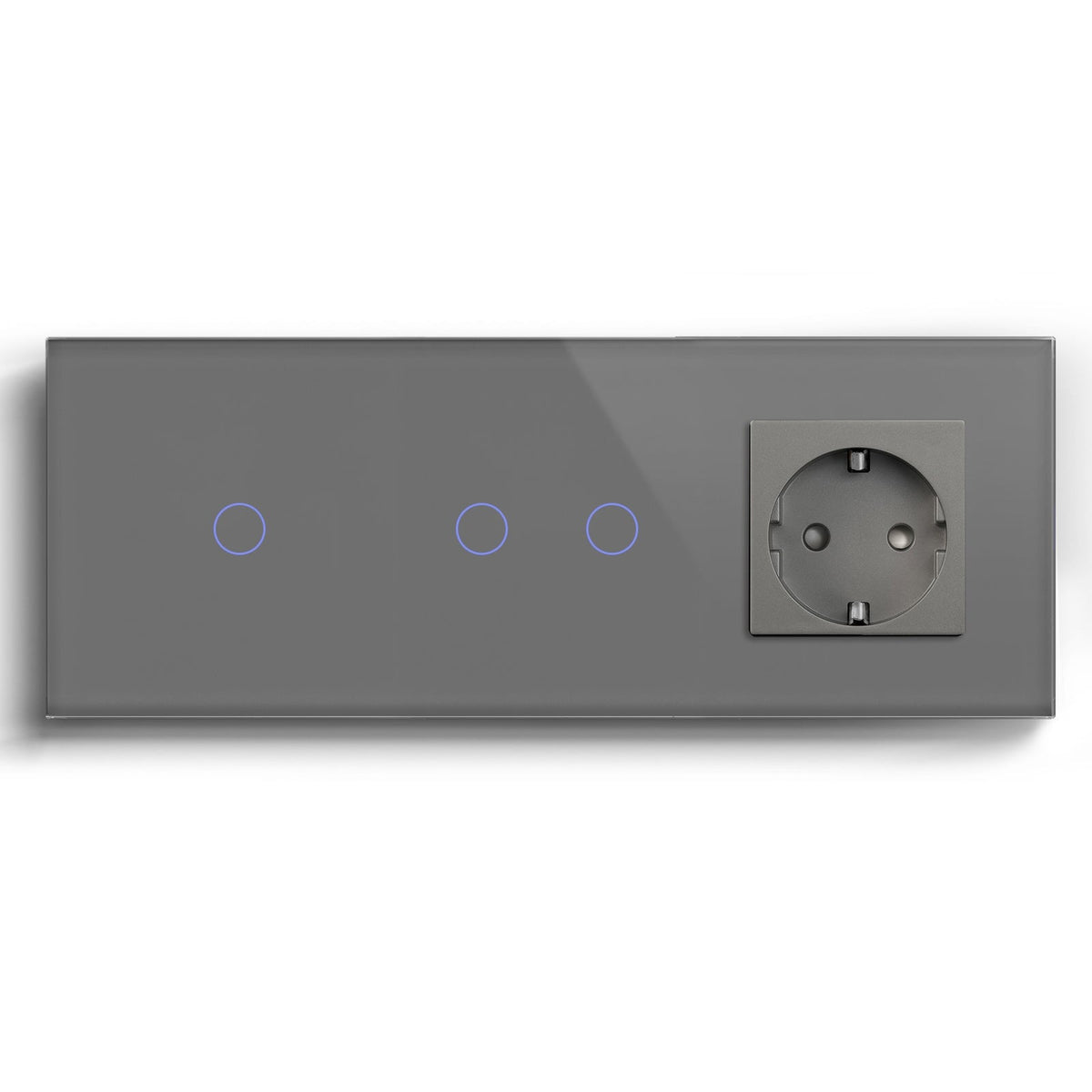 Bseed Double Zigbee Touch 1/2/3 Gang Light Switches Single Live Line Multi Control With EU Standard Not Smart Wall Sockets Light Switches Bseedswitch Grey 1gang+2gang +socket