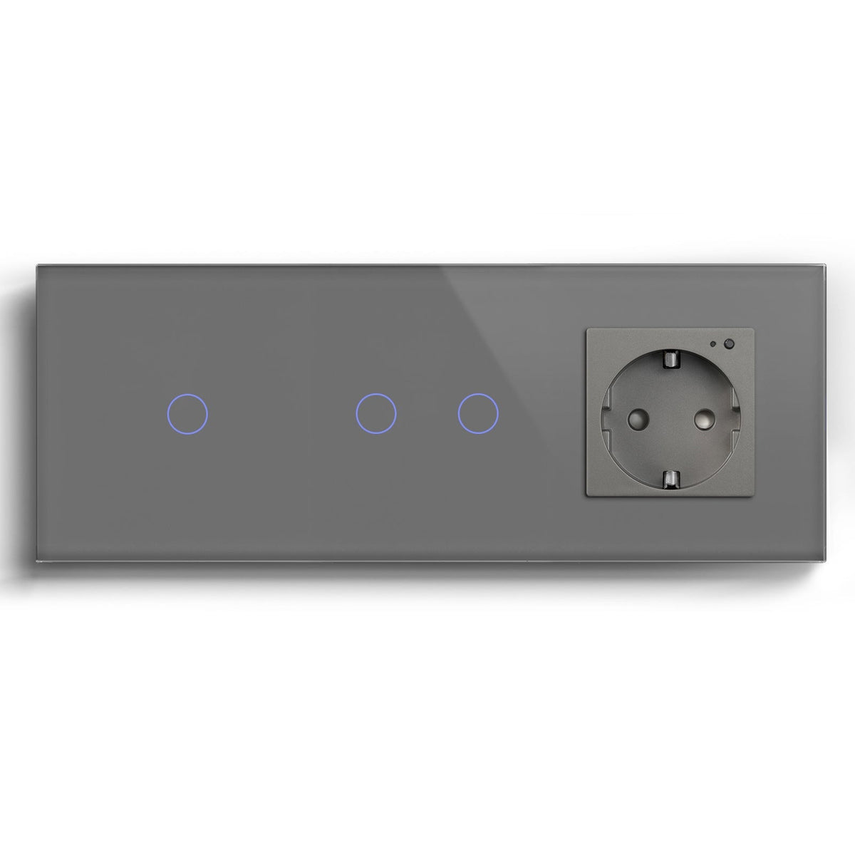 Bseed WiFi Light Switches Multi Control With Wifi EU Normal Standard Wall Socket Light Switches Bseedswitch Grey 1Gang + 2Gang + Socket