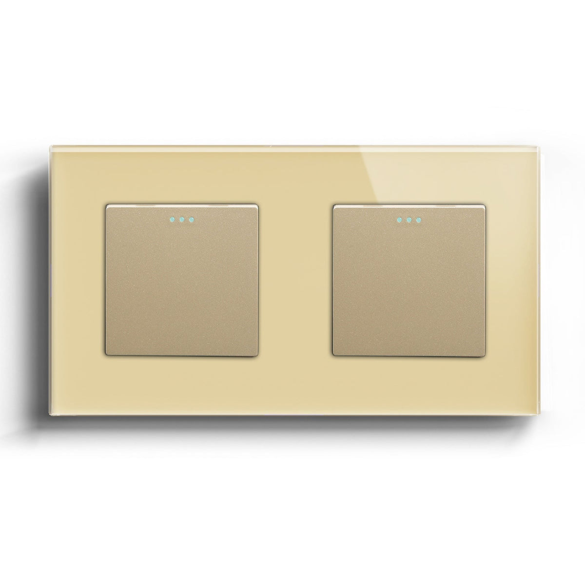 Bseed Button Light Switch 1Gang 1/2/3 Way Mechanical Switches Crossbar Switch Light Switches Bseedswitch Gold 1 Way+1 Way