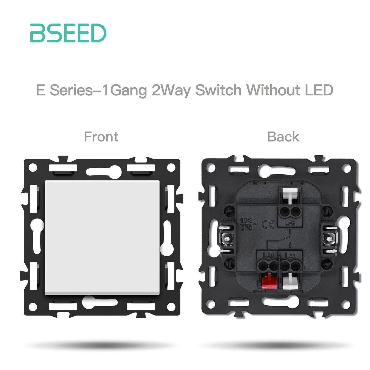 BSEED DIY Part Customized Free Combinations Mechanical Switch Socket Insert White Color Crystal Glass Panel Light Switches Bseedswitch 1 Gang 2 Way Switch Without Neon