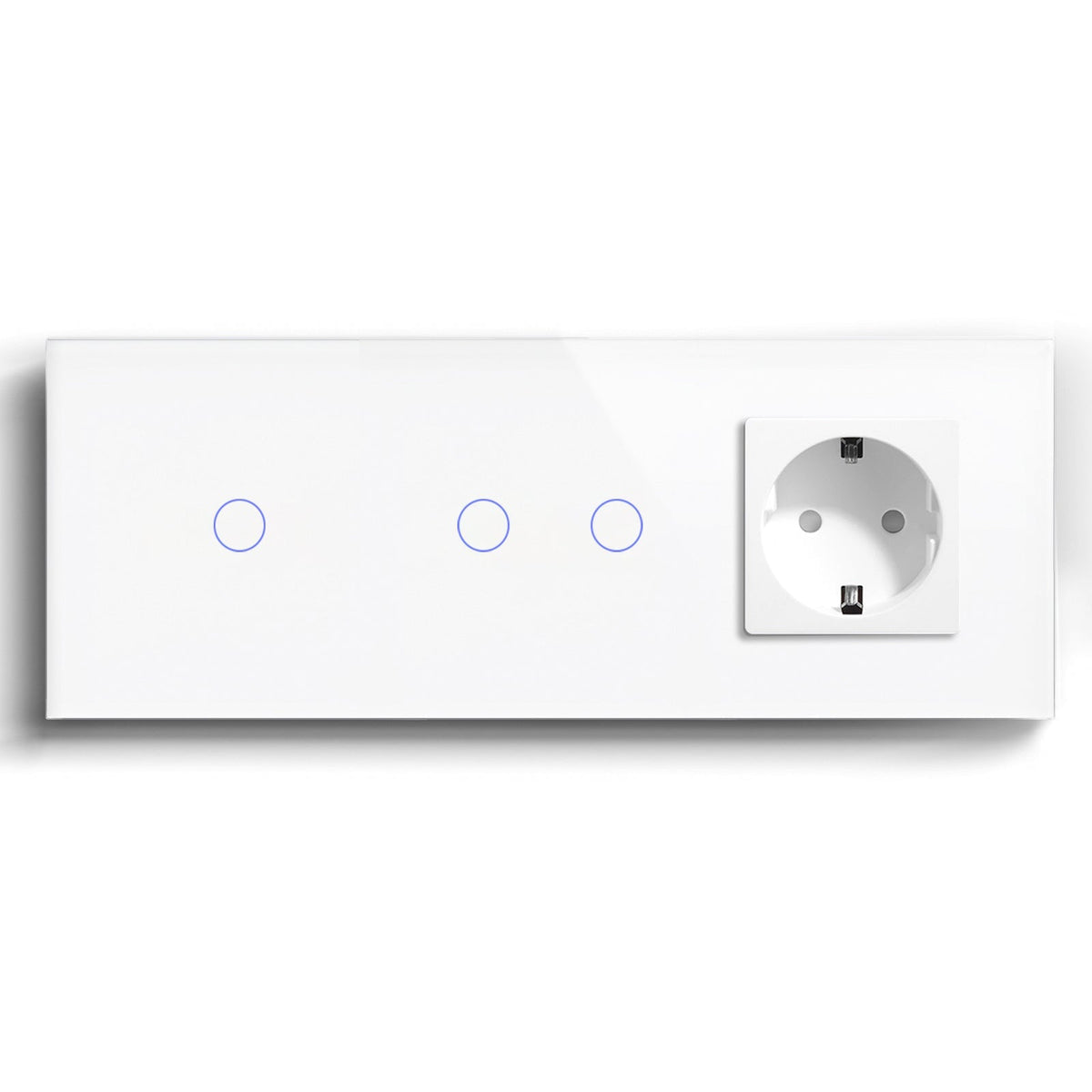 Bseed Double Zigbee Light Switches With EU Standard Not Smart Wall Sockets Light Switches Bseedswitch White 1gang+2gang +socket