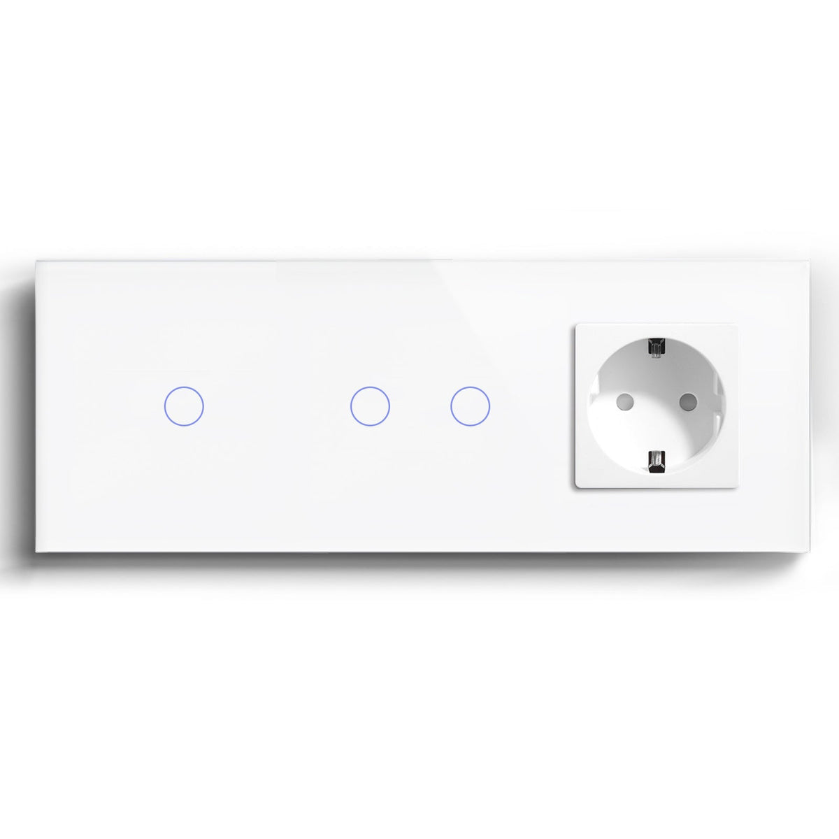 Bseed Double Zigbee Touch 1/2/3 Gang Light Switches Single Live Line Multi Control With EU Standard Not Smart Wall Sockets Light Switches Bseedswitch White 1gang+2gang +socket