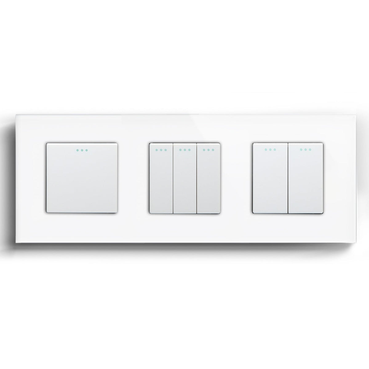 Bseed Mechanical Button Light Switch 1way Switch 228mm Light Switches Bseedswitch White 1Gang+3Gang+2Gang