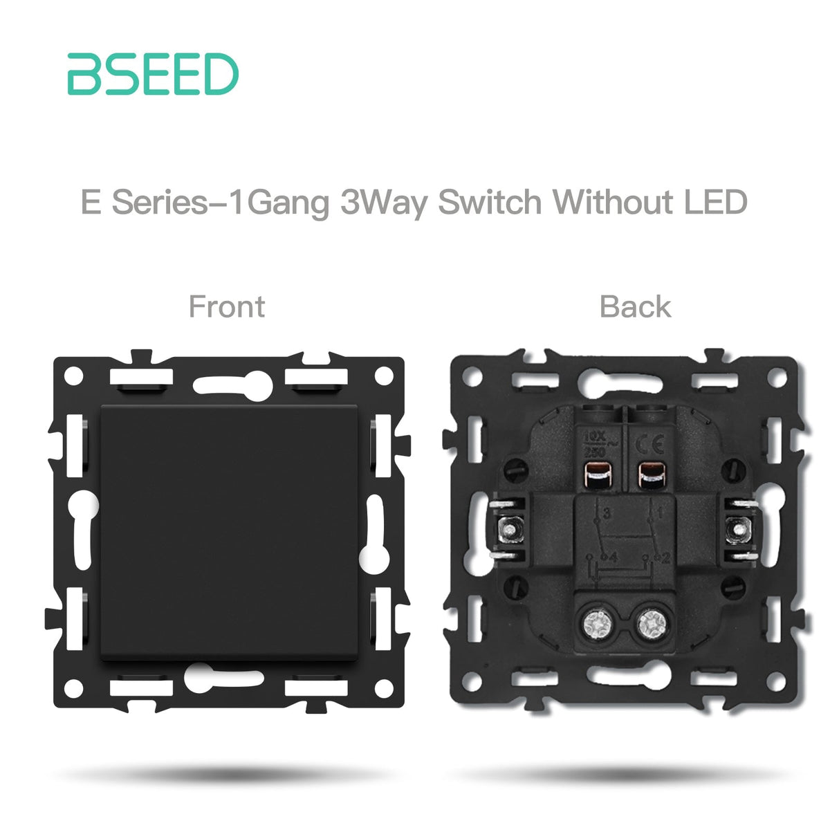 BSEED DIY Part Customized Free Combinations Mechanical Switch Socket Insert Black Color Crystal Glass Panel Light Switches Bseedswitch 1 Gang 3 Way Switch