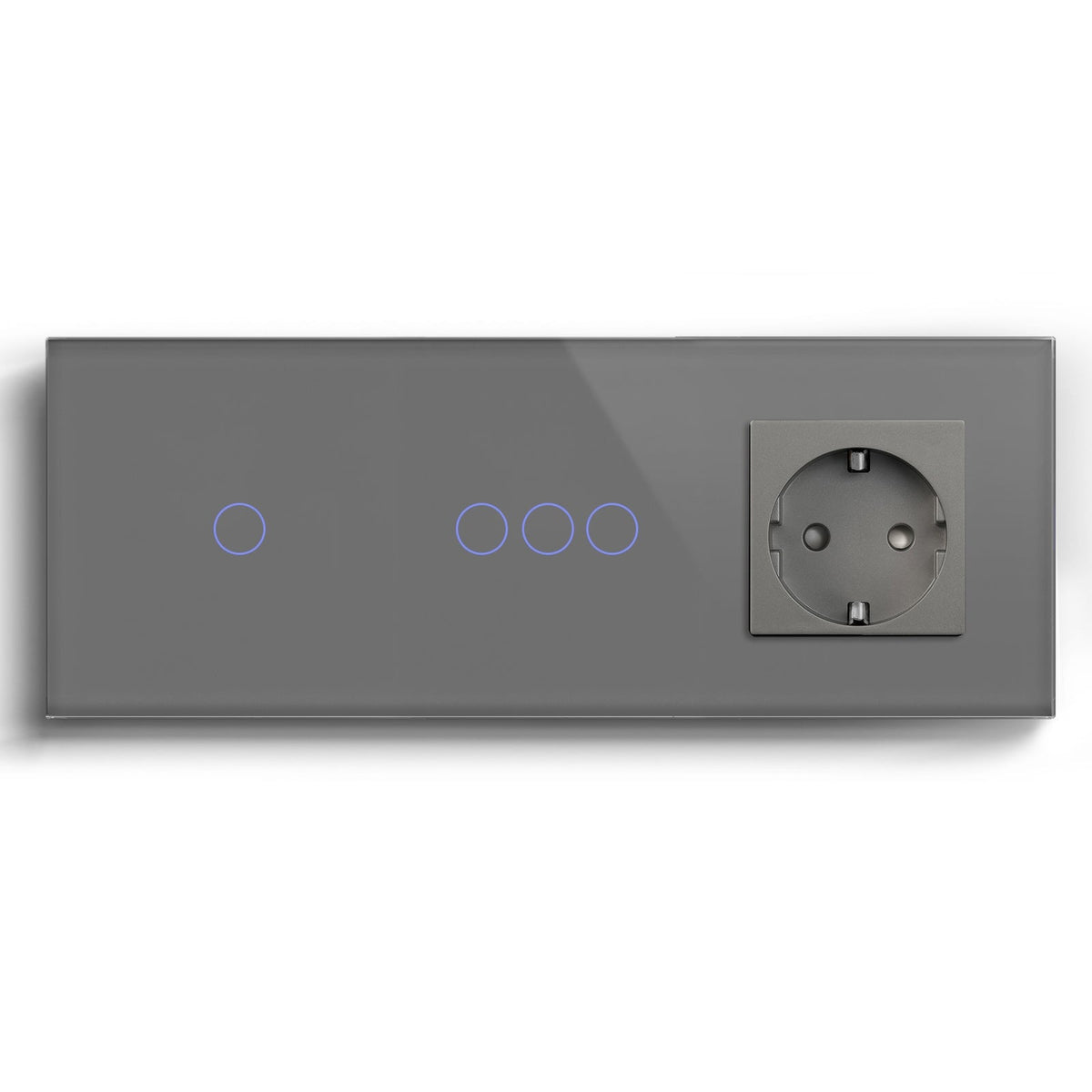 Bseed Double Zigbee Touch 1/2/3 Gang Light Switches Single Live Line Multi Control With EU Standard Not Smart Wall Sockets Light Switches Bseedswitch Grey 1gang+3gang +socket