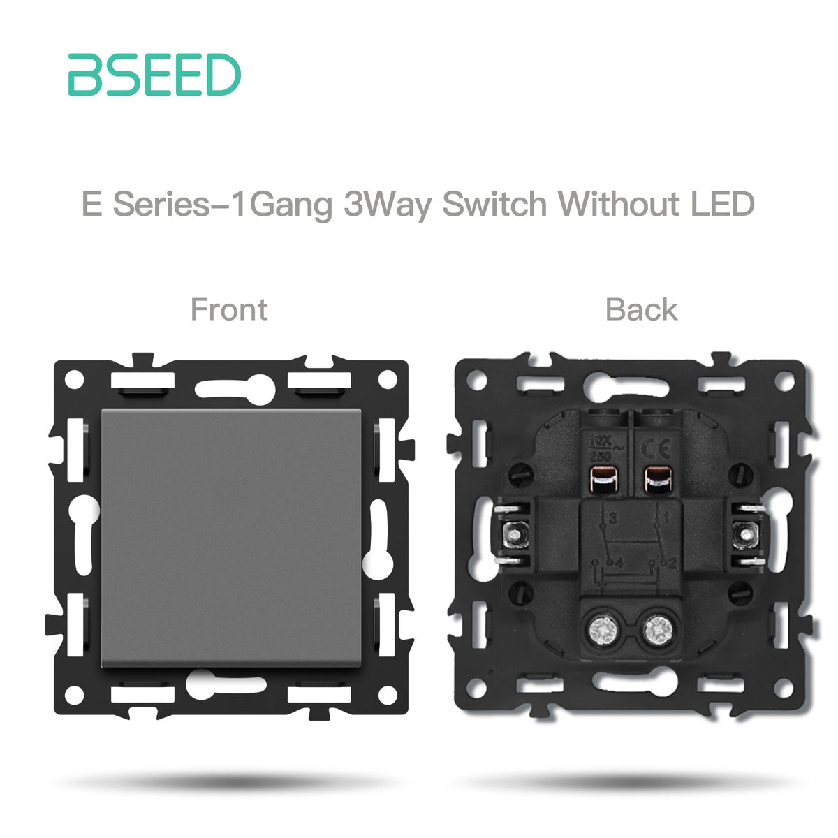 BSEED DIY Part Customized Free Combinations Mechanical Light Switch Wall Socket Insert Grey Color Crystal Glass Panel Light Switches Bseedswitch 1 Gang 3 Way Switch