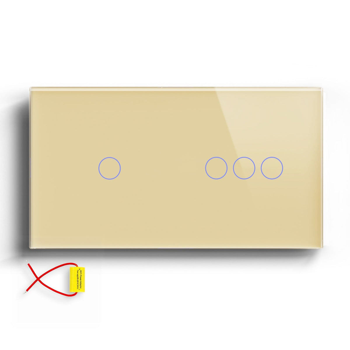 BSEED Single Line Wifi Light Switch Double 1/2/3Gang Smart Switch Wireless Wifi Switch 157mm Light Switches Bseedswitch Gold 1Gang+ 3Gang