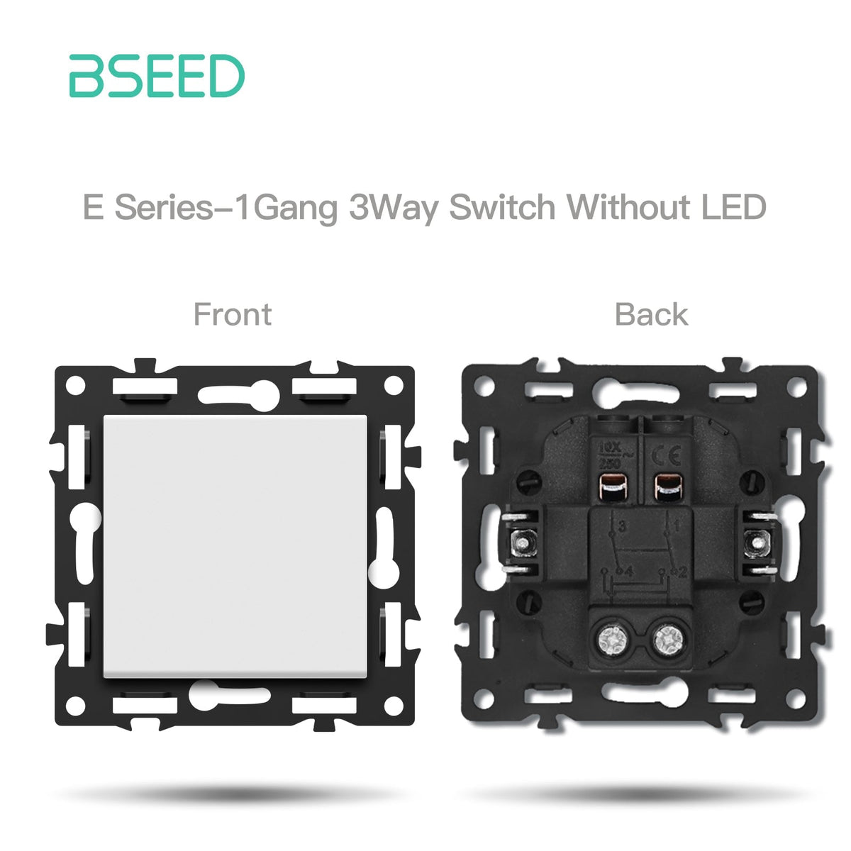 BSEED DIY Part Customized Free Combinations Mechanical Switch Socket Insert White Color Crystal Glass Panel Light Switches Bseedswitch 1 Gang 3 Way Switch
