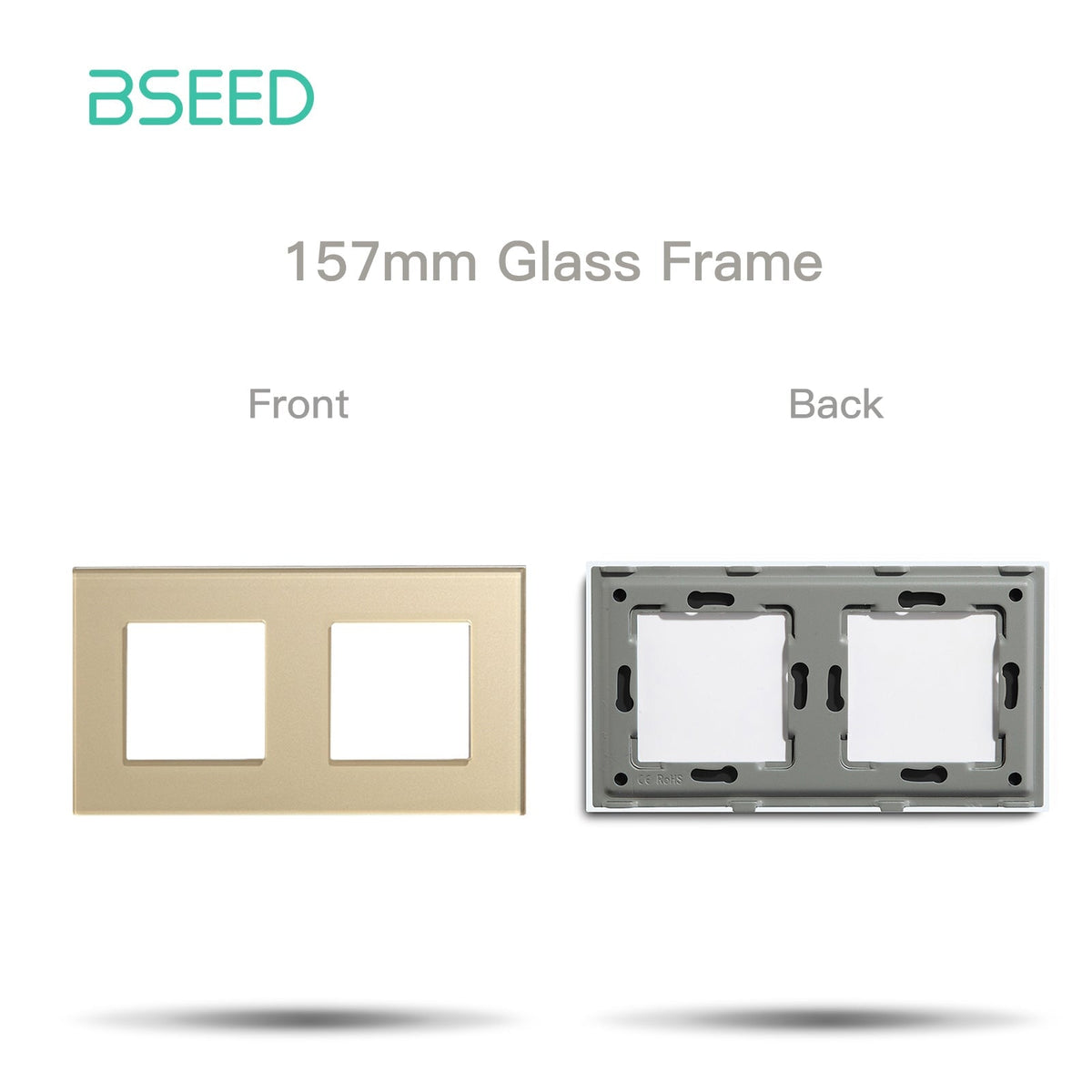 Bseed Crystal Glass Panel Switch Socket Frame Wall Plug Insert Parts DIY Free Combination Gold Color Light Switches Bseedswitch 2 slot Panel