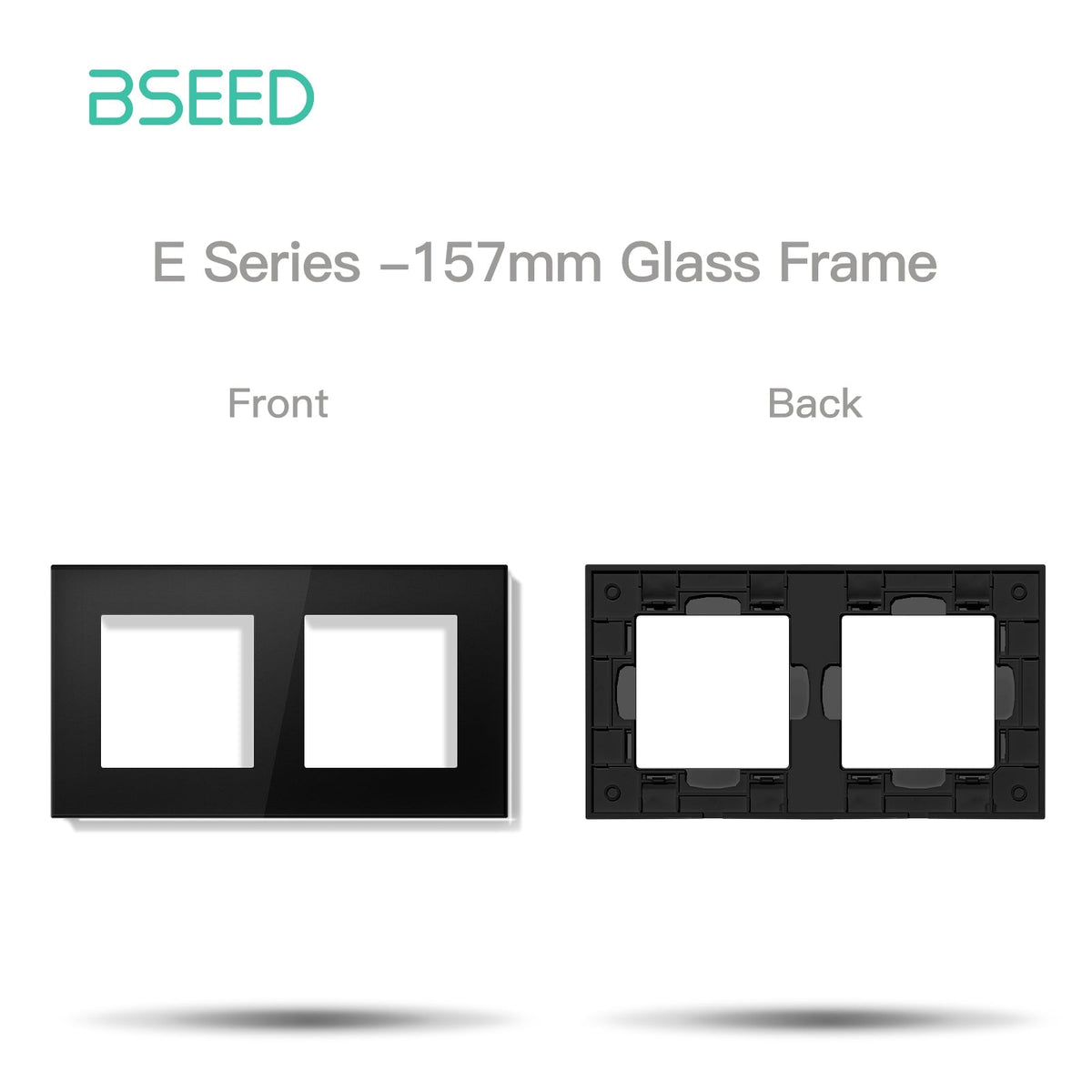 Click Series DIY Part Customized Free Combinations Smart Wifi Switch Socket Insert Black Color Crystal Glass Panel Light Switches Bseedswitch 2 Slot Panel
