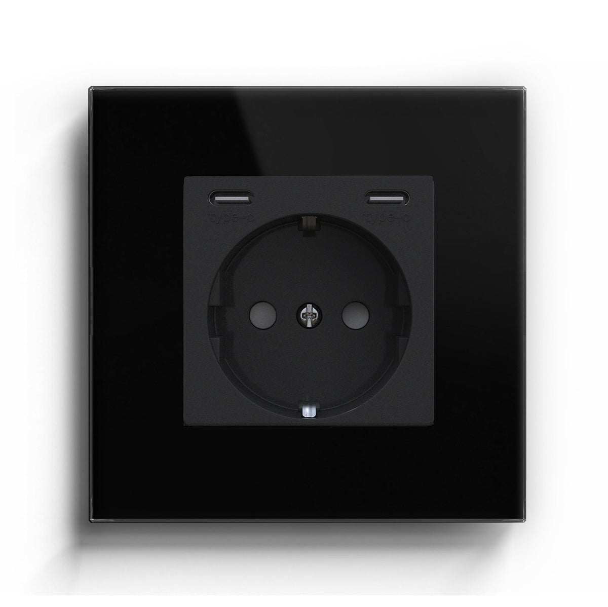 BSEED EU sockets with Double 2.1A Type-C Interface Outlet Wall Socket With Waterproof Power Outlets & Sockets Bseedswitch Black Single