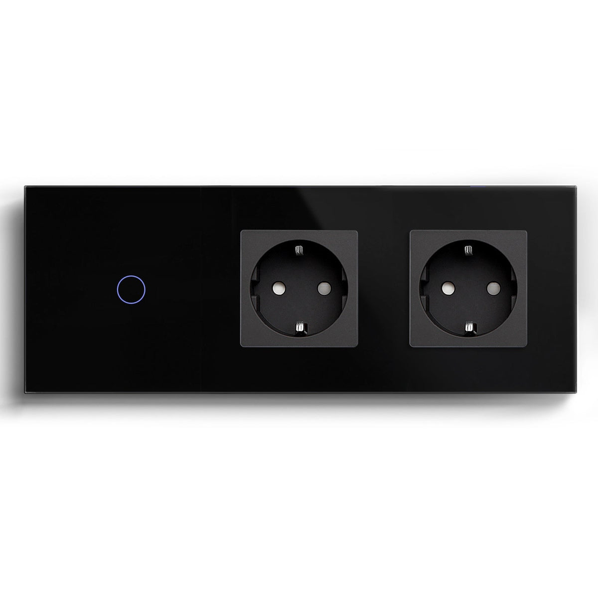 Bseed Smart WiFi 1/2/3 Gang Light Switches Multi Control With Double EU Normal Standard Wall Sockets Light Switches Bseedswitch Black 1Gang