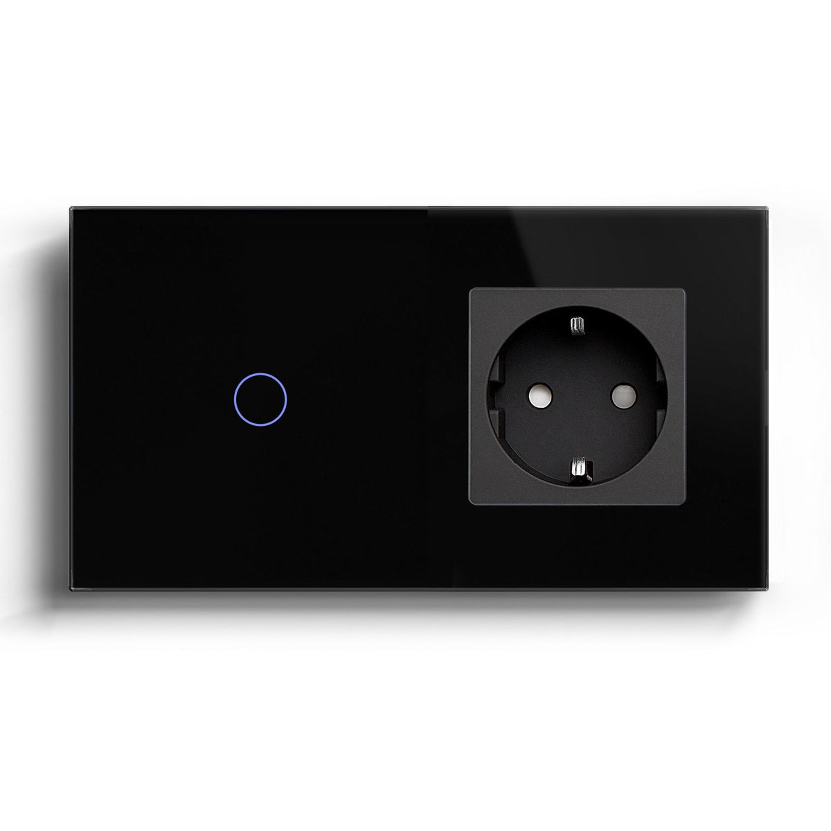 BSEED WiFi 1/2/3 Gang Light Switch With Normal EU Socket Power Outlets & Sockets Bseedswitch Black 1 Gang