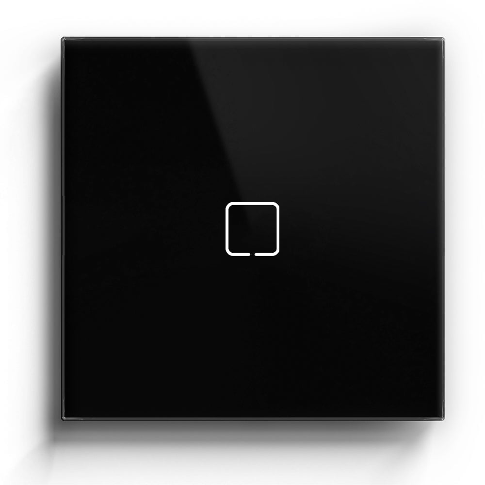 ET Serie Wifi Light Switch Glass Panel Light Switches Bseedswitch Black 1 Gang