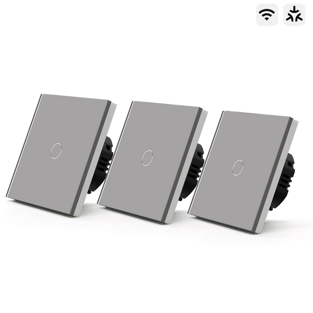 Bseed Smart Matter Wifi Light Switch Electrical Wall Light switches Light Switches Bseedswitch Grey 3Pcs/Pack 1 Gang