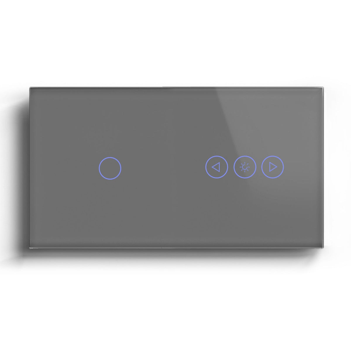 Bseed Smart Wifi Switch With Dimmer Switch Glass Panel 157mm Bseedswitch Grey 1Gang + Dimmer Switch