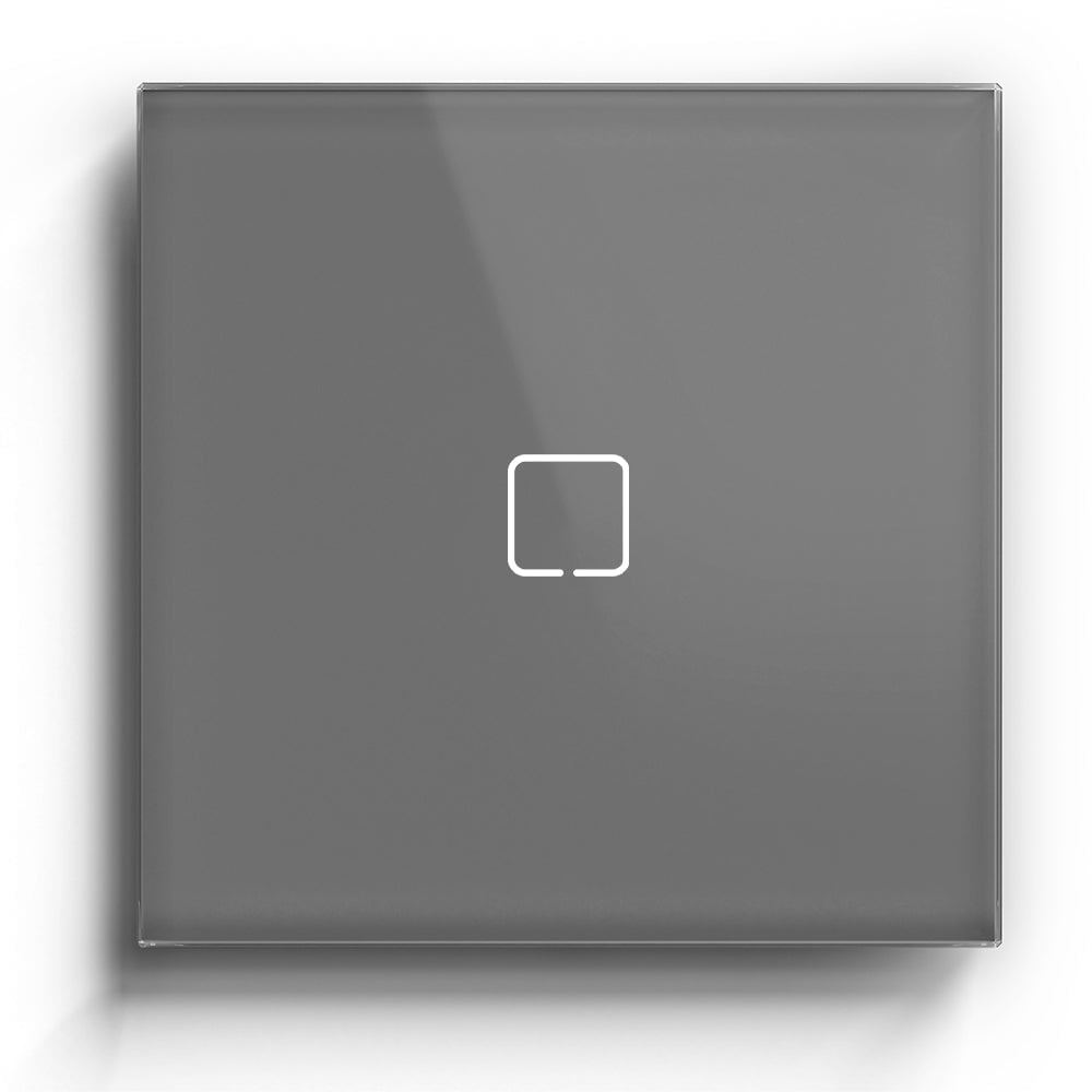 ET Serie Wifi Light Switch Glass Panel Light Switches Bseedswitch Gray 1 Gang