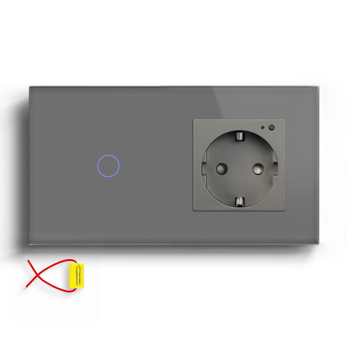 Bseed Smart Wifi Switch No neutral line With EU Single Wifi Socket 157mm Power Outlets & Sockets Bseedswitch Grey 1Gang