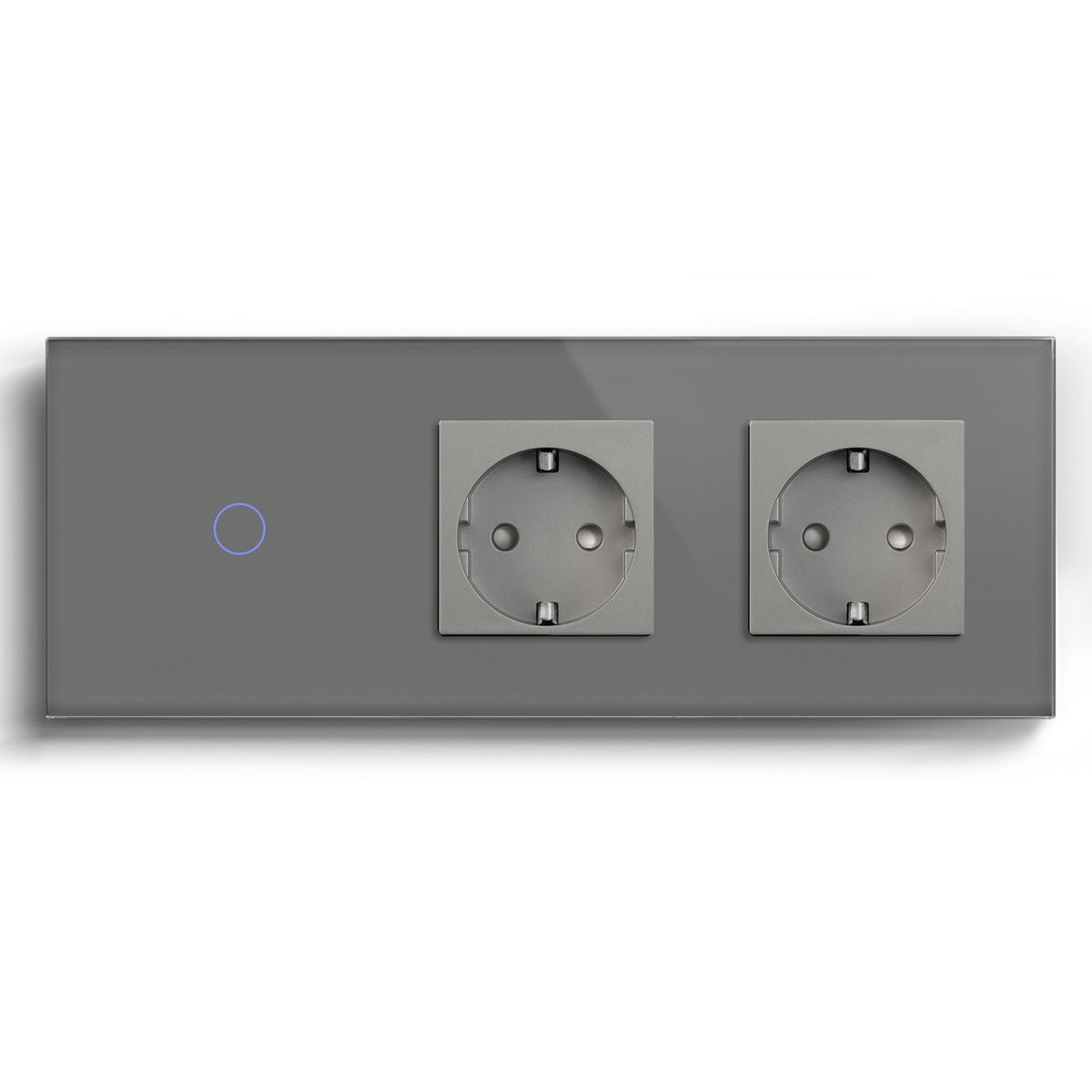 Bseed Smart WiFi 1/2/3 Gang Light Switches Multi Control With Double EU Normal Standard Wall Sockets Light Switches Bseedswitch Grey 1Gang