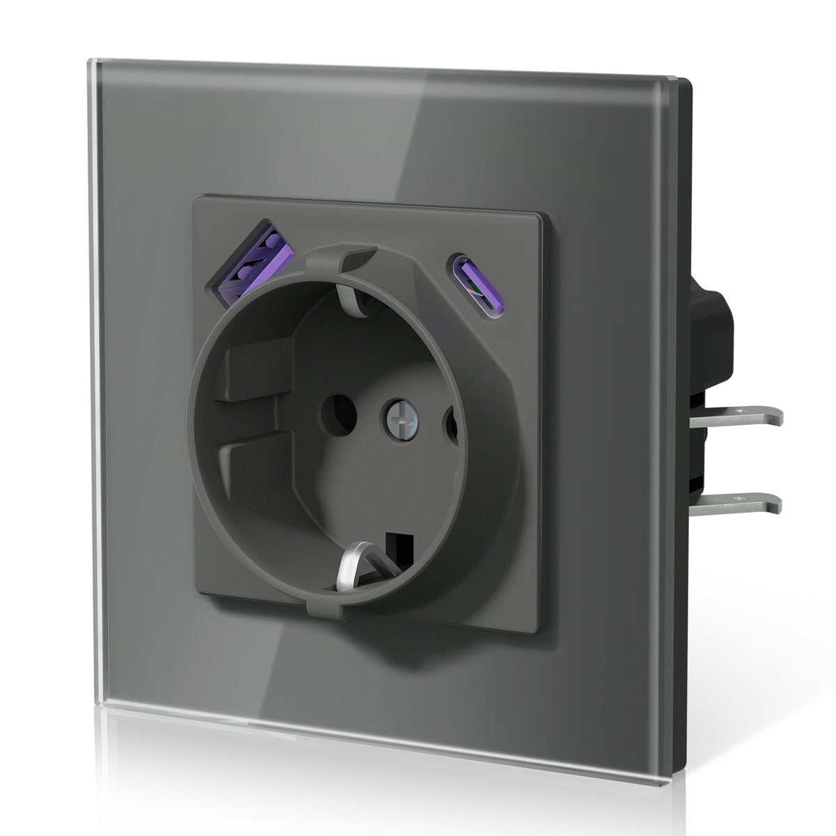 BSEED 20W EU sockets with Fact Charge Type-C USB with Claw technology Power Outlets & Sockets Bseedswitch Grey Single