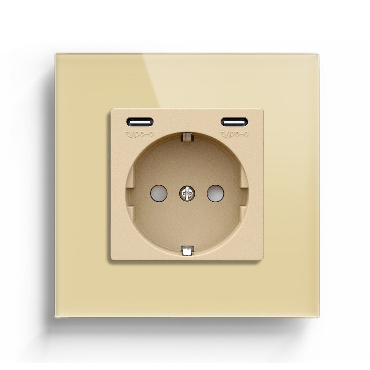 BSEED EU sockets with Double 2.1A Type-C Interface Outlet Wall Socket With Waterproof Power Outlets & Sockets Bseedswitch Gold Single